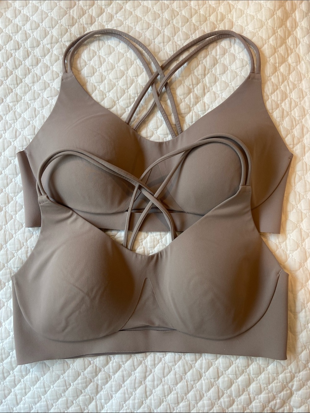 VSX Seamless Crisscross Molded Bra - Taupe SET OF TWO